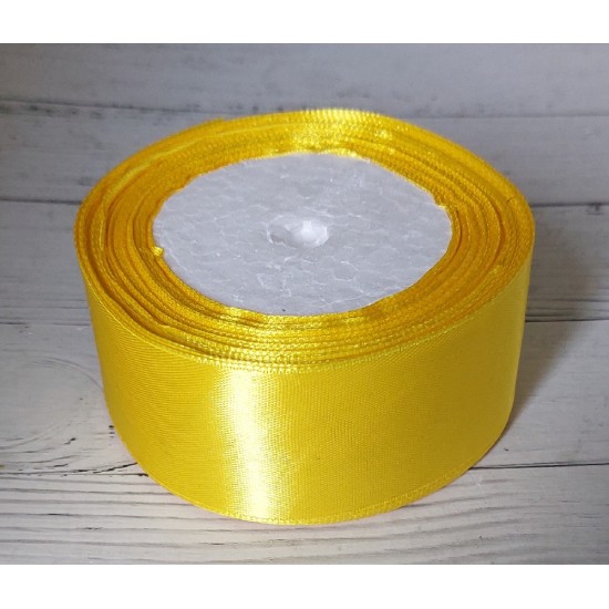 Ленты атласные однотонные 4 см цв. желтый 15